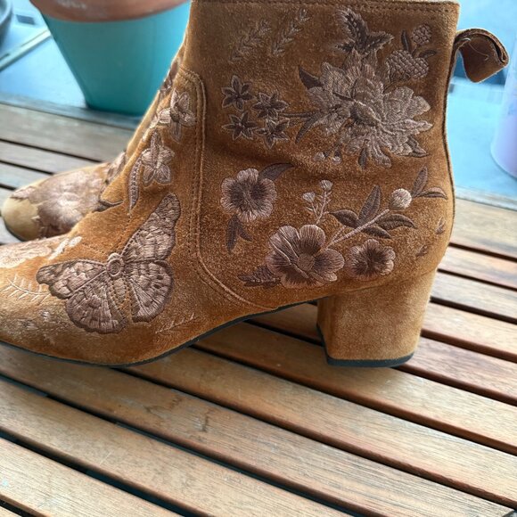 Johnny Was Taline Heeled Booties Size 10 - Picture 5 of 8